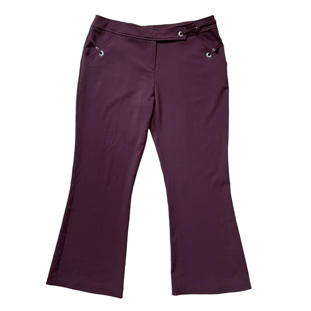 Vintage 90s Y2K Plus Size Burgundy Maroon Mid Low Waist Bootcut Pants Size 14 16
